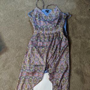 High/low lined geometric floral dress